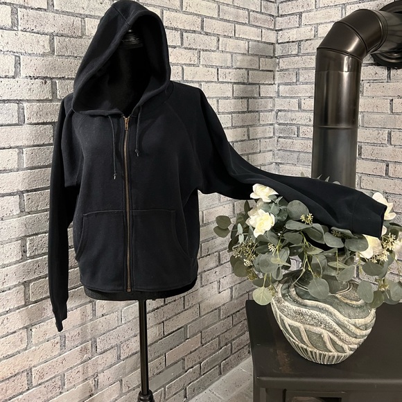 MODA INT’L  Ladies Zip Front Navy Hoodie - Picture 5 of 7